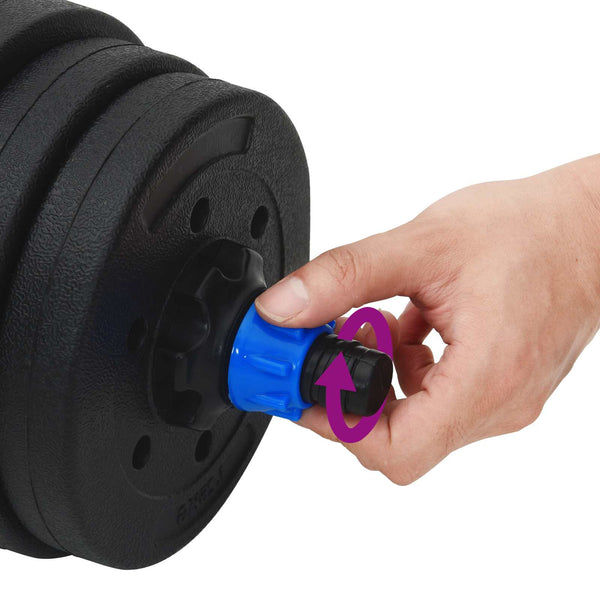30kg Hantelset 4-in-1, Schwarz/Blau