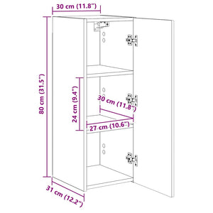 vidaXL TV Wall Cabinet 2 pcs Smoked Oak 30 x 31 x 80 cm