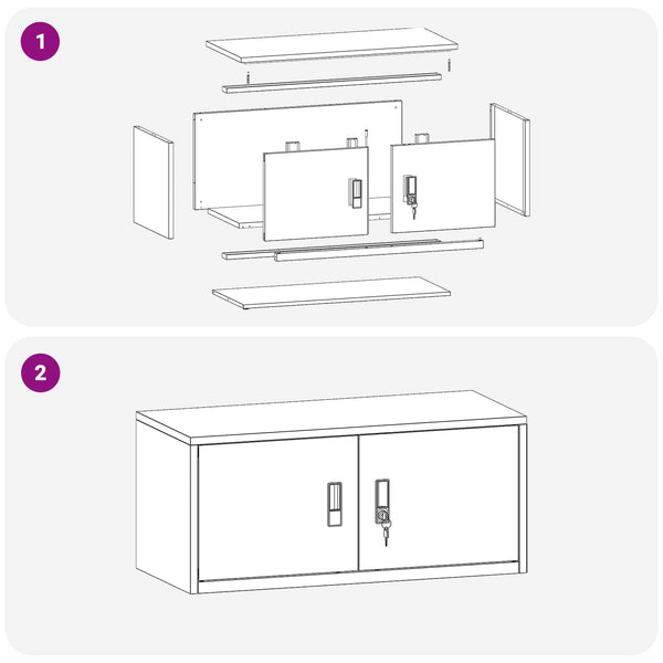 vidaXL Storage Cabinet Anthracite 90 x 40 x 40 cm Steel