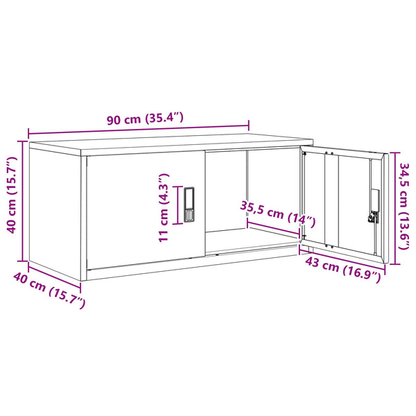 vidaXL Storage Cabinet Anthracite 90 x 40 x 40 cm Steel
