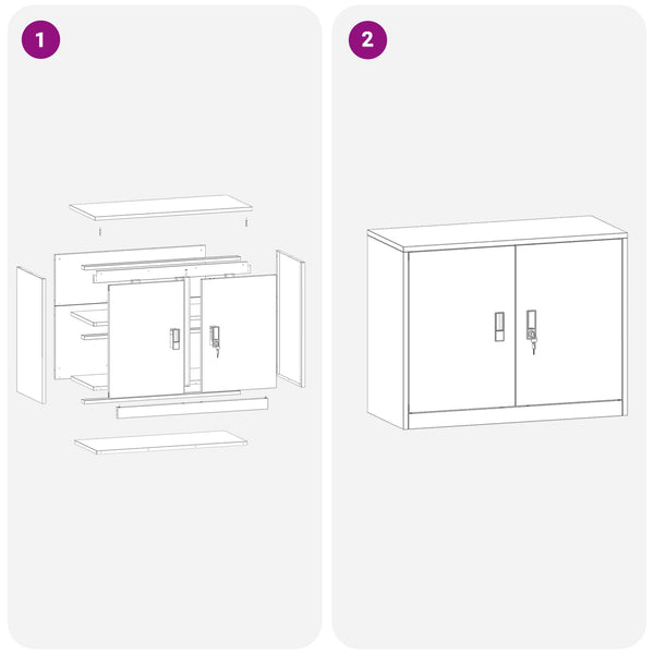 vidaXL Storage Cabinet Anthracite 90 x 40 x 70 cm Steel