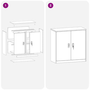 vidaXL Storage Cabinet Anthracite 90 x 40 x 90 cm Steel