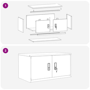 vidaXL Storage Cabinet Pink 80 x 40 x 40 cm Steel