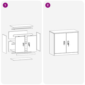 vidaXL Storage Cabinet Anthracite 80 x 40 x 70 cm Steel