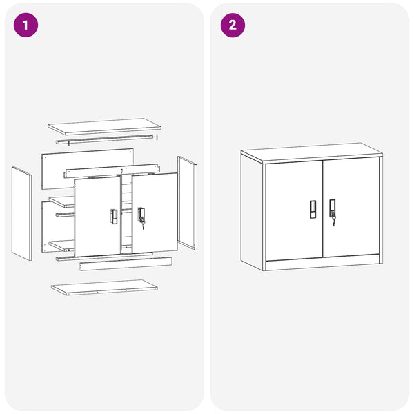 vidaXL Storage Cabinet Anthracite 80 x 40 x 70 cm Steel