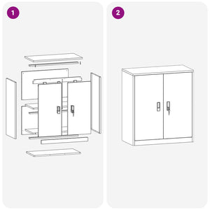 vidaXL Storage Cabinet Anthracite 80 x 40 x 90 cm Steel