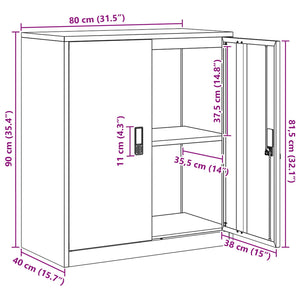 vidaXL Storage Cabinet Anthracite 80 x 40 x 90 cm Steel