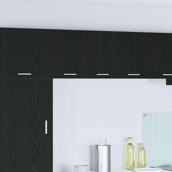 vidaXL Wall Cabinet with Door Black Oak and White 30 x 31 x 40 cm