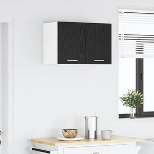 vidaXL Wall Cabinet with Door Black Oak and White 30 x 31 x 40 cm