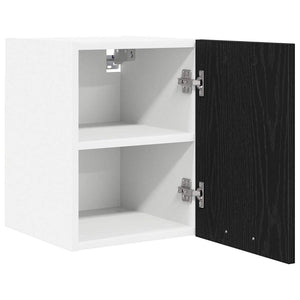 vidaXL Wall Cabinet with Door Black Oak and White 30 x 31 x 40 cm