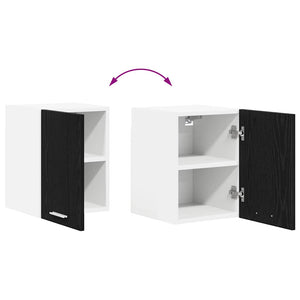 vidaXL Wall Cabinet with Door Black Oak and White 30 x 31 x 40 cm
