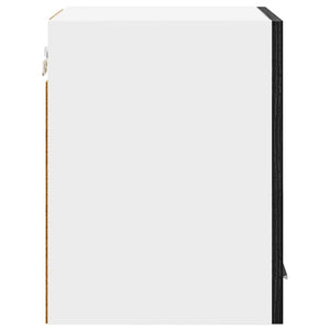 vidaXL Wall Cabinet with Door Black Oak and White 30 x 31 x 40 cm