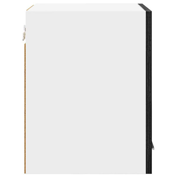 vidaXL Wall Cabinet with Door Black Oak and White 30 x 31 x 40 cm