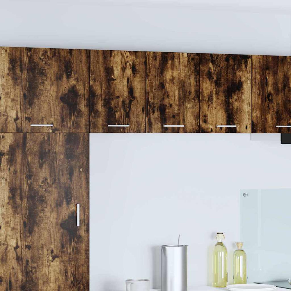 vidaXL Wall Cabinet 2 pcs Smoked Oak and White 30 x 31 x 40 cm