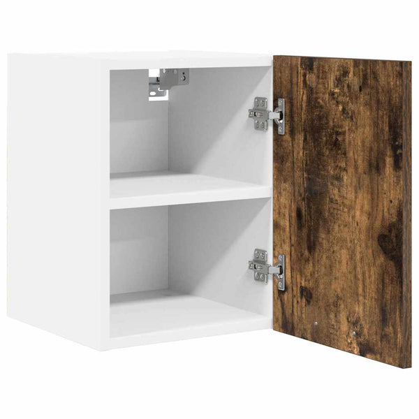 vidaXL Wall Cabinet 2 pcs Smoked Oak and White 30 x 31 x 40 cm