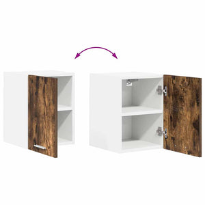 vidaXL Wall Cabinet 2 pcs Smoked Oak and White 30 x 31 x 40 cm