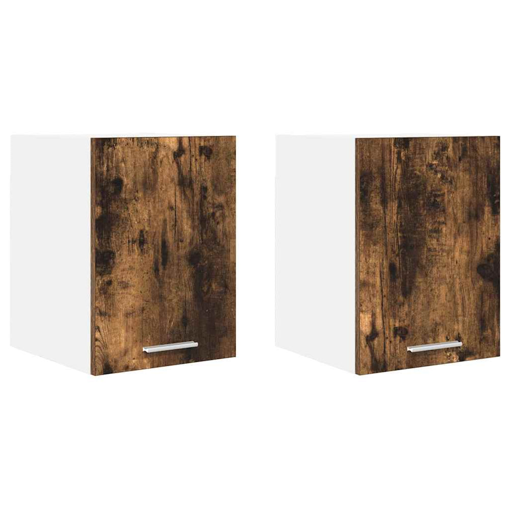 vidaXL Wall Cabinet with Door 2 pcs Old Wood and White 30 x 31 x 40 cm