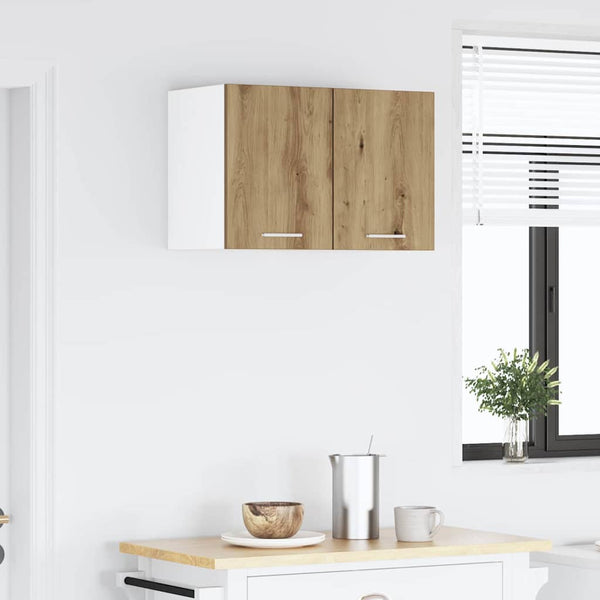 vidaXL Wall Cabinet with Door Artisan Oak and White 30 x 31 x 40 cm