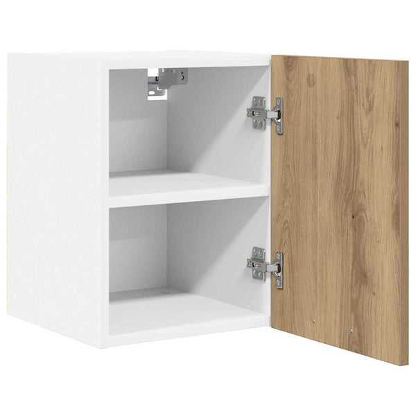 vidaXL Wall Cabinet with Door Artisan Oak and White 30 x 31 x 40 cm