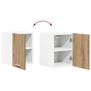 vidaXL Wall Cabinet with Door Artisan Oak and White 30 x 31 x 40 cm