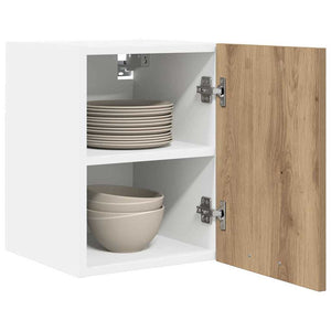 vidaXL Wall Cabinet with Door Artisan Oak and White 30 x 31 x 40 cm