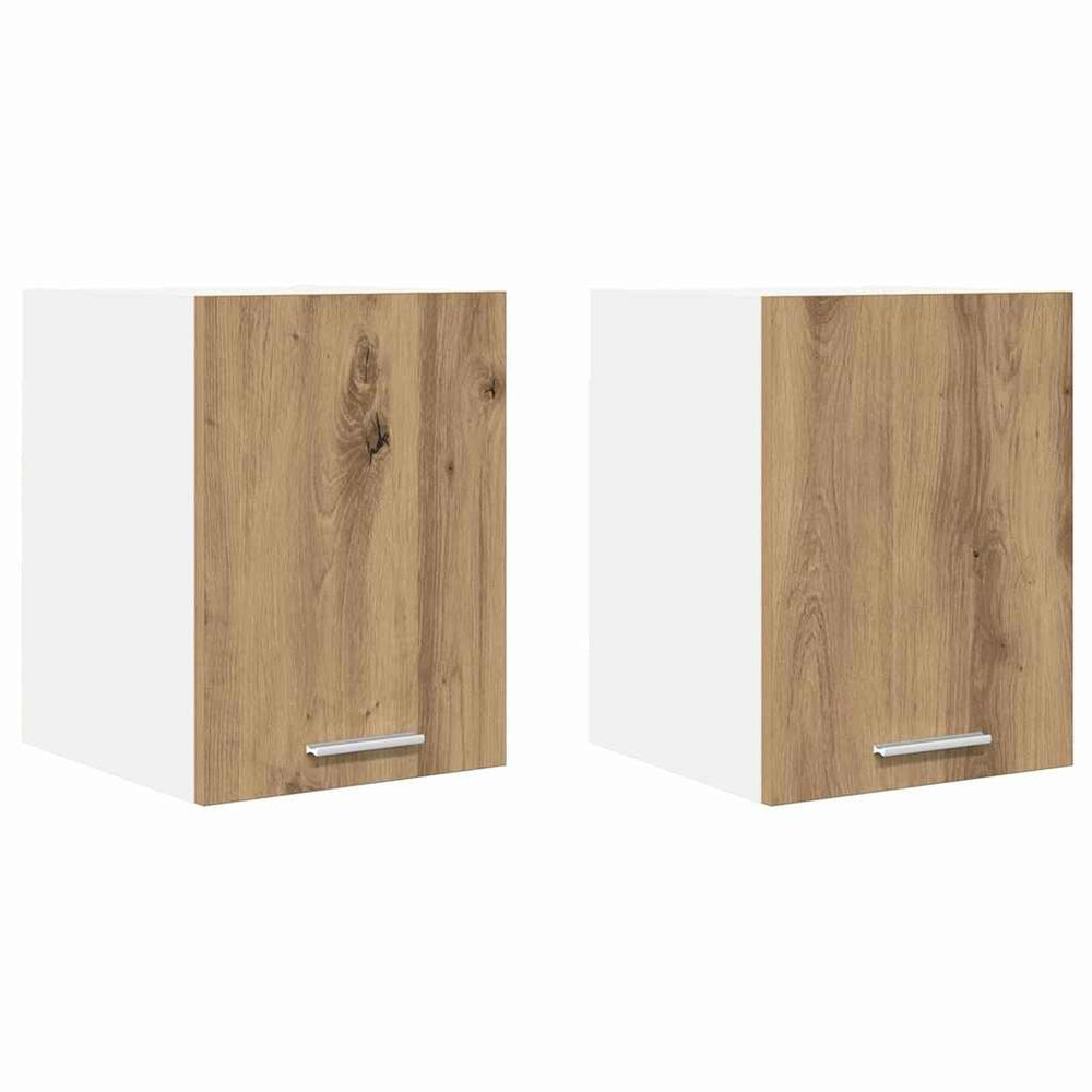 vidaXL Wall Cabinet 2 pcs Artisan Oak and White 30 x 31 x 40 cm