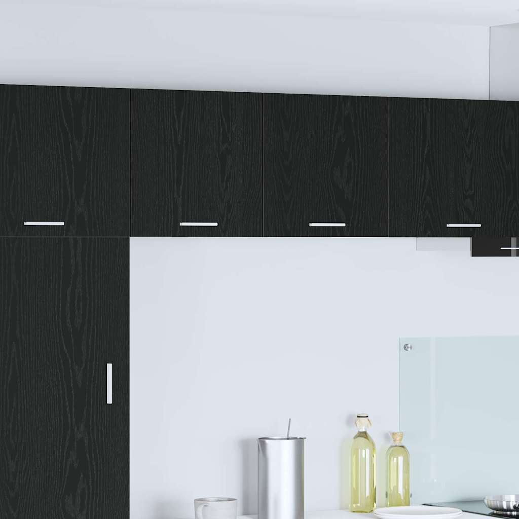 vidaXL Wall Cabinet with Door Black Oak and White 40 x 31 x 40 cm