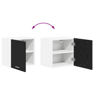 vidaXL Wall Cabinet with Door Black Oak and White 40 x 31 x 40 cm