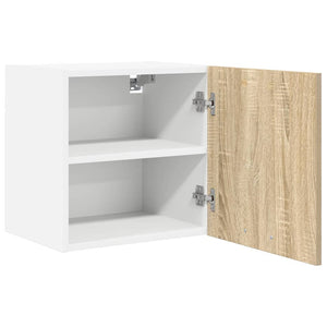 vidaXL Wall Cabinet with Storage Sonoma Oak and White 40 x 31 x 40 cm