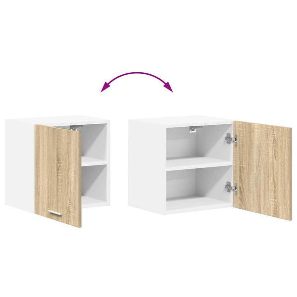 vidaXL Wall Cabinet with Storage Sonoma Oak and White 40 x 31 x 40 cm