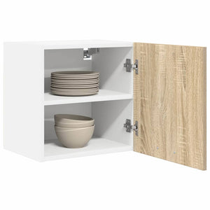 vidaXL Wall Cabinet with Storage Sonoma Oak and White 40 x 31 x 40 cm