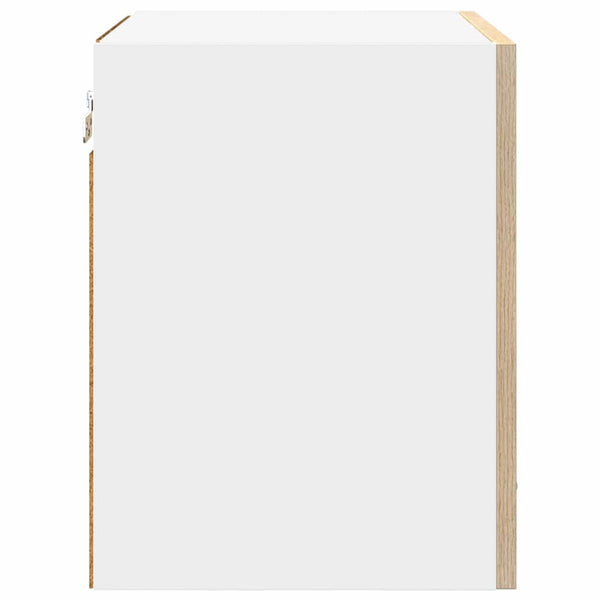 vidaXL Wall Cabinet with Storage Sonoma Oak and White 40 x 31 x 40 cm