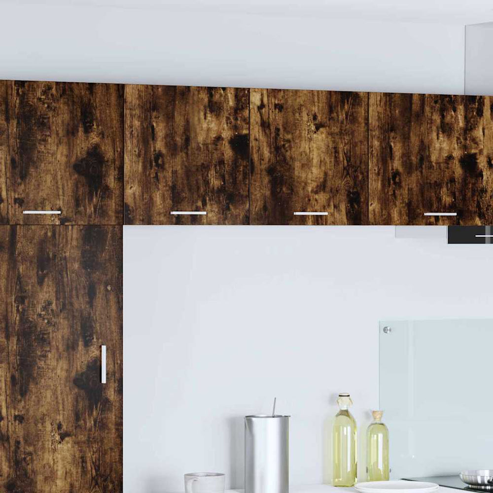 vidaXL Wall Cabinet with Door Smoked Oak and White 40 x 31 x 40 cm