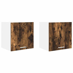 vidaXL Wall Cabinet 2 pcs Smoked Oak and White 40 x 31 x 40 cm