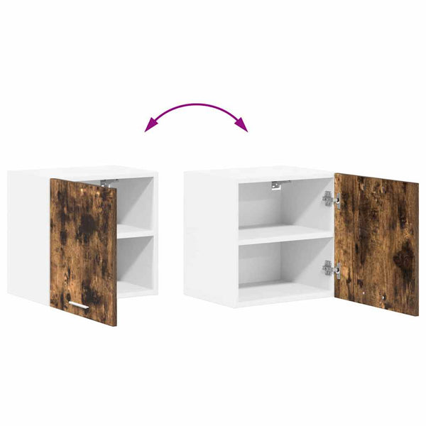 vidaXL Wall Cabinet 2 pcs Smoked Oak and White 40 x 31 x 40 cm