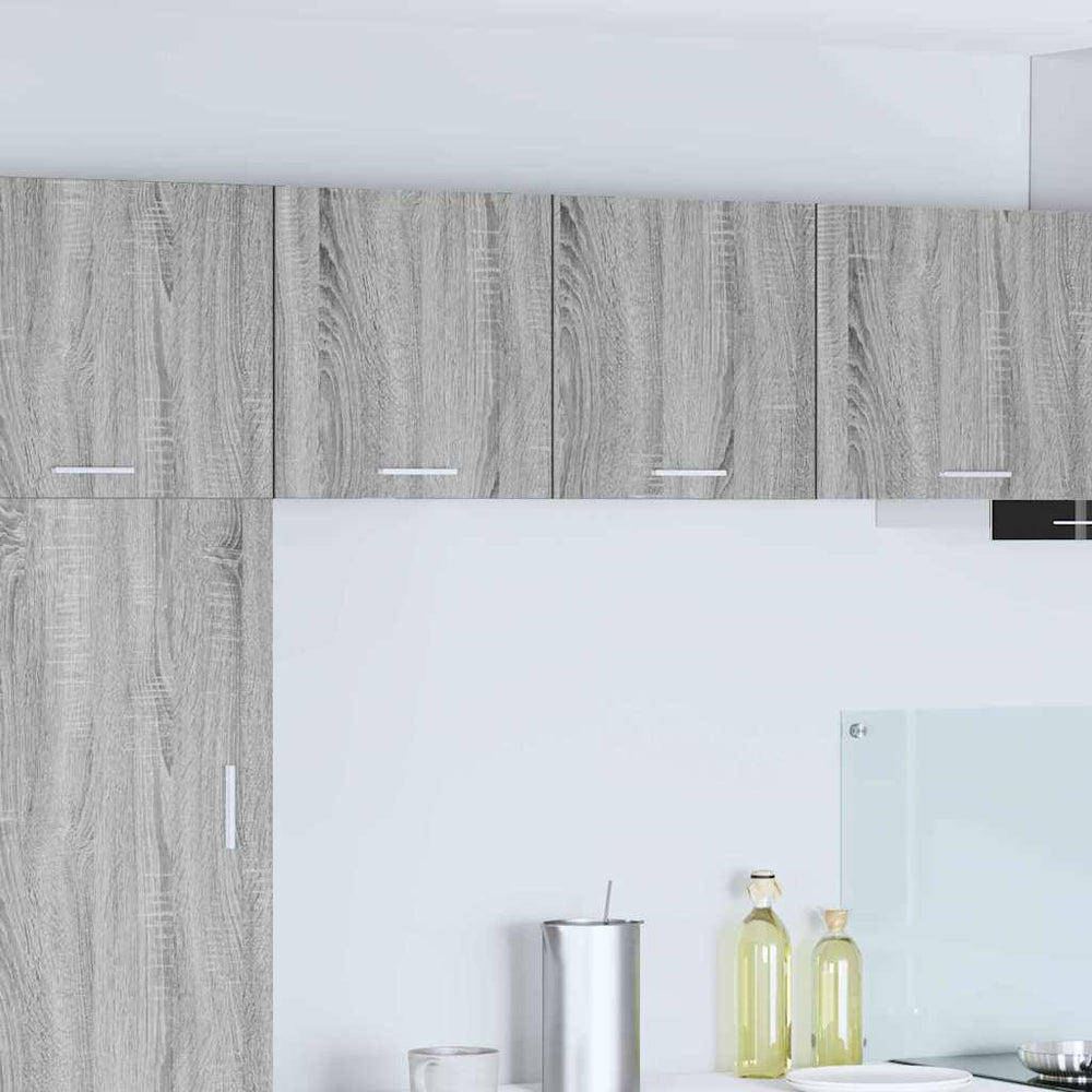 vidaXL Wall Cabinet Grey Sonoma and White 40 x 31 x 40 cm Engineered Wood