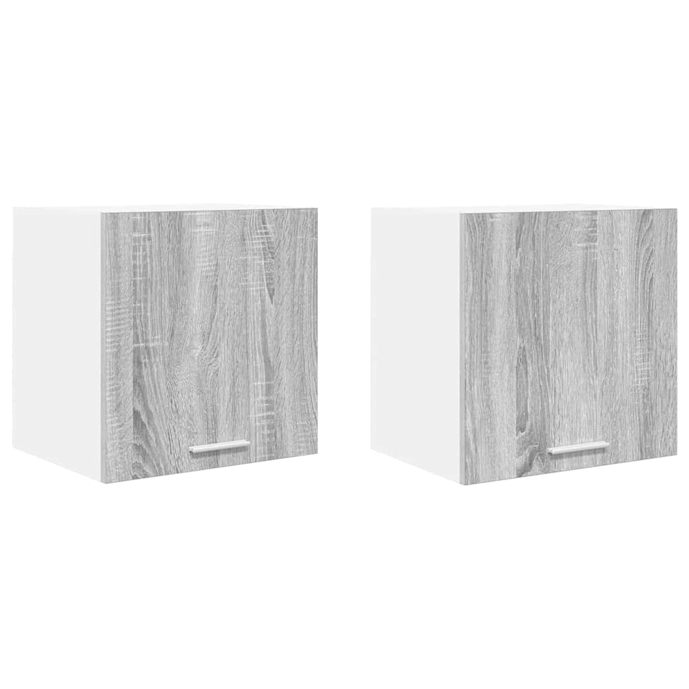 vidaXL Wall Cabinet with Door 2 pcs Grey Sonoma and White 40 x 31 x 40 cm
