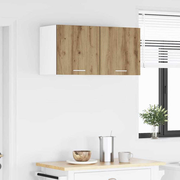 vidaXL Wall Cabinet with Door Artisan Oak and White 40 x 31 x 40 cm