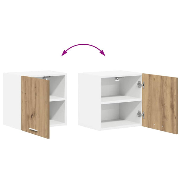 vidaXL Wall Cabinet with Door Artisan Oak and White 40 x 31 x 40 cm