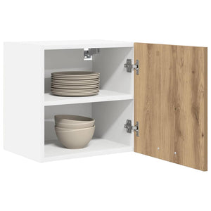 vidaXL Wall Cabinet with Door Artisan Oak and White 40 x 31 x 40 cm