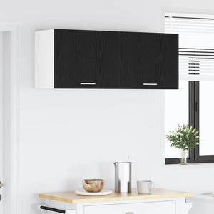 vidaXL Wall Cabinet with Door Black Oak and White 50 x 31 x 40 cm