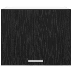 vidaXL Wall Cabinet with Door Black Oak and White 50 x 31 x 40 cm