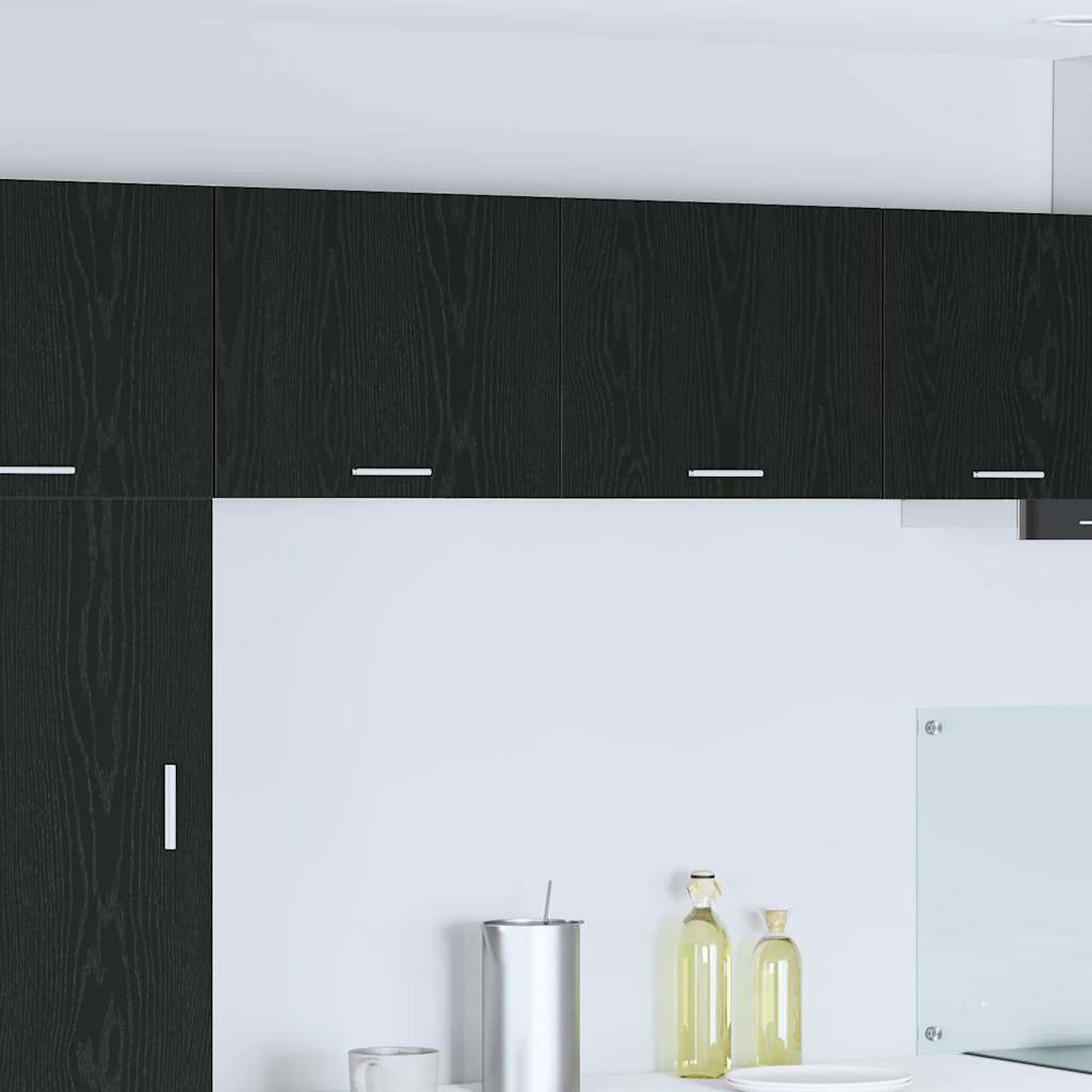 vidaXL Wall Cabinet 2 pcs Black Oak and White 50 x 31 x 40 cm