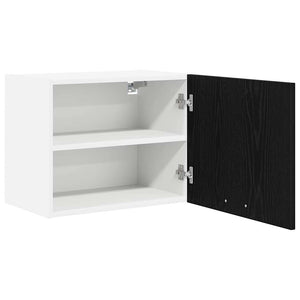 vidaXL Wall Cabinet 2 pcs Black Oak and White 50 x 31 x 40 cm
