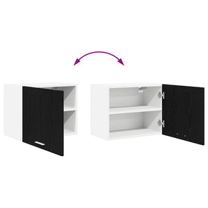 vidaXL Wall Cabinet 2 pcs Black Oak and White 50 x 31 x 40 cm