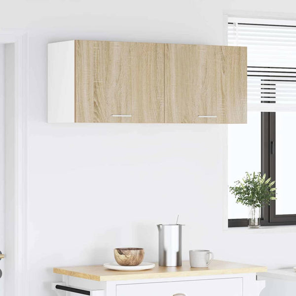vidaXL Wall Cabinets 2 pcs Sonoma Oak and White 50 x 31 x 40 cm