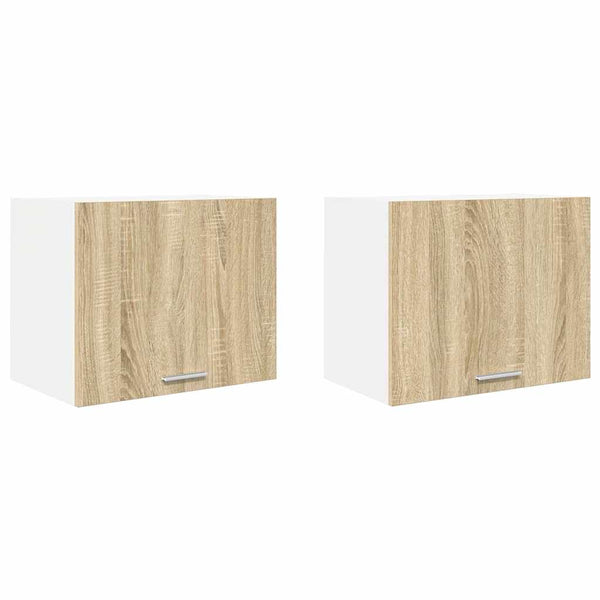 vidaXL Wall Cabinets 2 pcs Sonoma Oak and White 50 x 31 x 40 cm