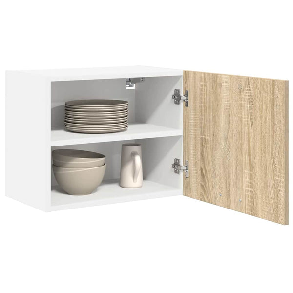 vidaXL Wall Cabinets 2 pcs Sonoma Oak and White 50 x 31 x 40 cm