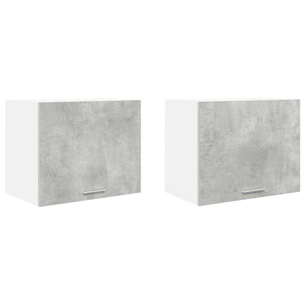 vidaXL Wall Cabinet with Door 2 pcs Concrete Gray and White 50 x 31 x 40 cm