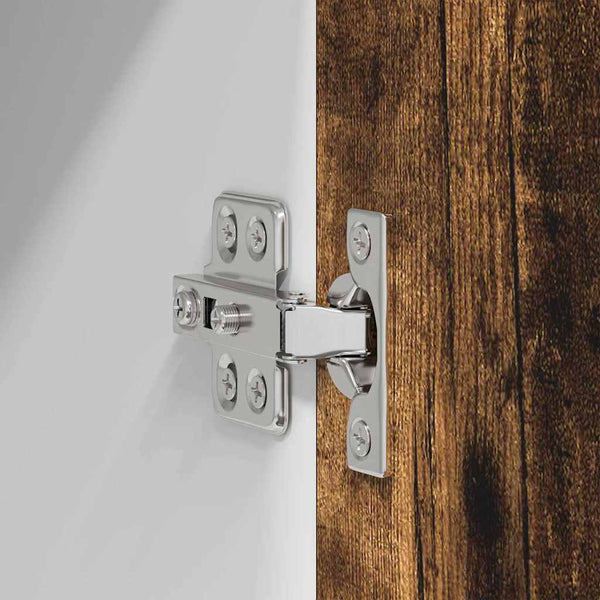 vidaXL Wall Cabinet with Door Smoked Oak and White 50 x 31 x 40 cm
